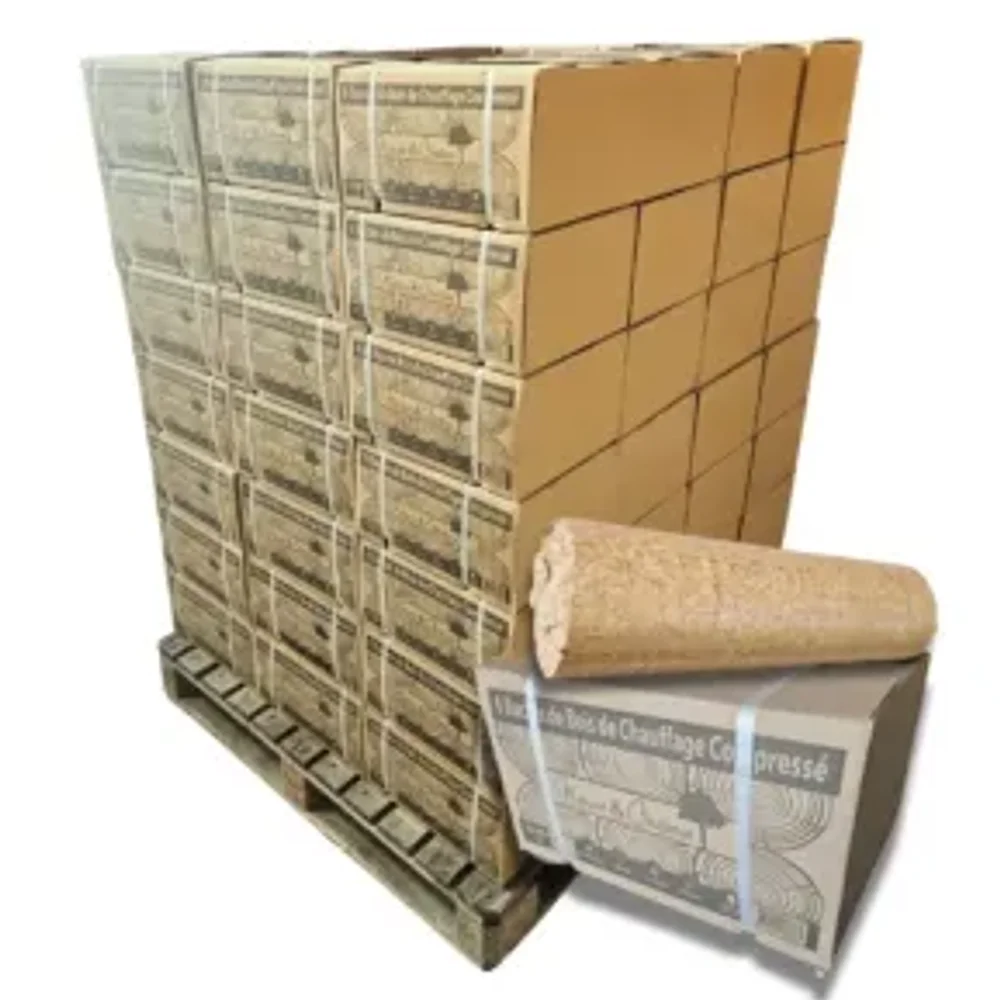 Bûches densifiées feuillus durs et résineux — palette de 960 kg